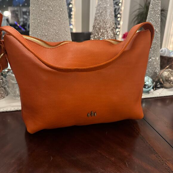 Portland Leather goods SLOUCHY SHOULDER BAG Orange Koi Large purse - Picture 2 of 11
